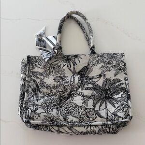 Black and White Printed Tote Bag